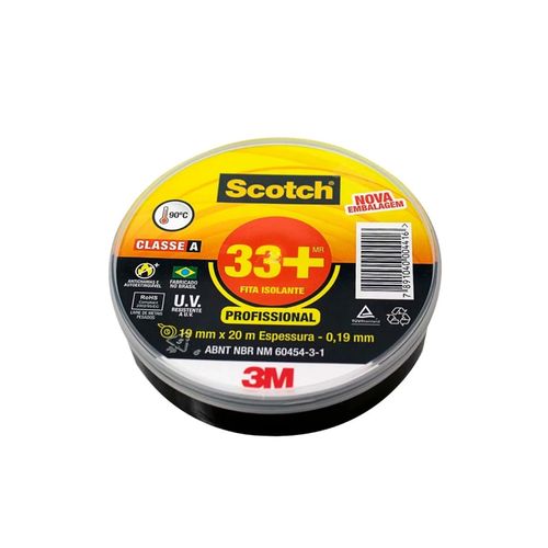 Fita-3M-Isolante-Scotch-33-19mmX20m-Preta Fita-3M-Isolante-Scotch-33-19mmX20m-Preta