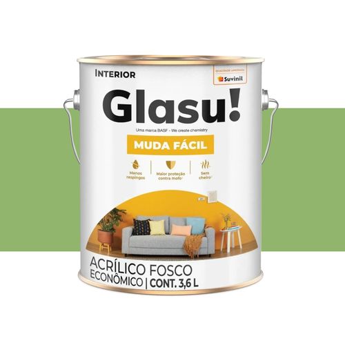 Tinta Muda Fácil Fosco Trevo da Sorte 3,6L Glasu! em oferta!