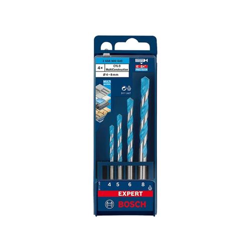 Kit Broca Bosch Expert Multi Construção 4 Peças 4/5/6/8mm 26089006 Kit Broca Bosch Expert Multi Construção 4 Peças 4/5/6/8mm 26089006