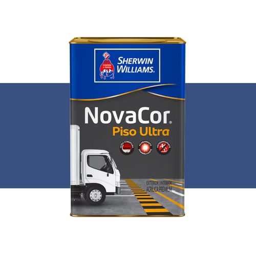 Tinta Sherwin Williams Novacor Piso Ultra Azul 18 Litros Exterior/Interior 38122106 Tinta Sherwin Williams Novacor Piso Ultra Azul 18 Litros Exterior/Interior 38122106