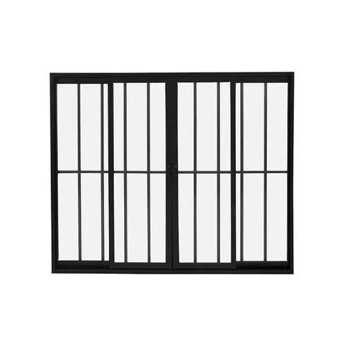 Vitrô MGM 100x120x7.72Cm Preto Soft com Grade 2 Folhas Móveis 225504 - Alumínio Vitrô MGM 100x120x7.72Cm Preto Soft com Grade 2 Folhas Móveis 225504 - Alumínio