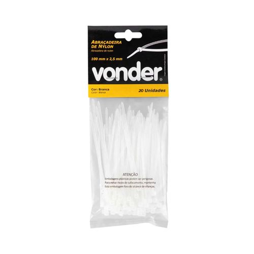 Abracadeira Vonder Nylon 100X2,5 Branca Conjunto com 20 2815100020 Abracadeira Vonder Nylon 100X2,5 Branca Conjunto com 20 2815100020